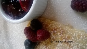 vegan pancakes and berry fruit topping