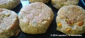 Ground Split Pea and Oat Vegetable patties after final bake